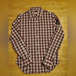 Club Monaco Men's long sleeve plaid shirt